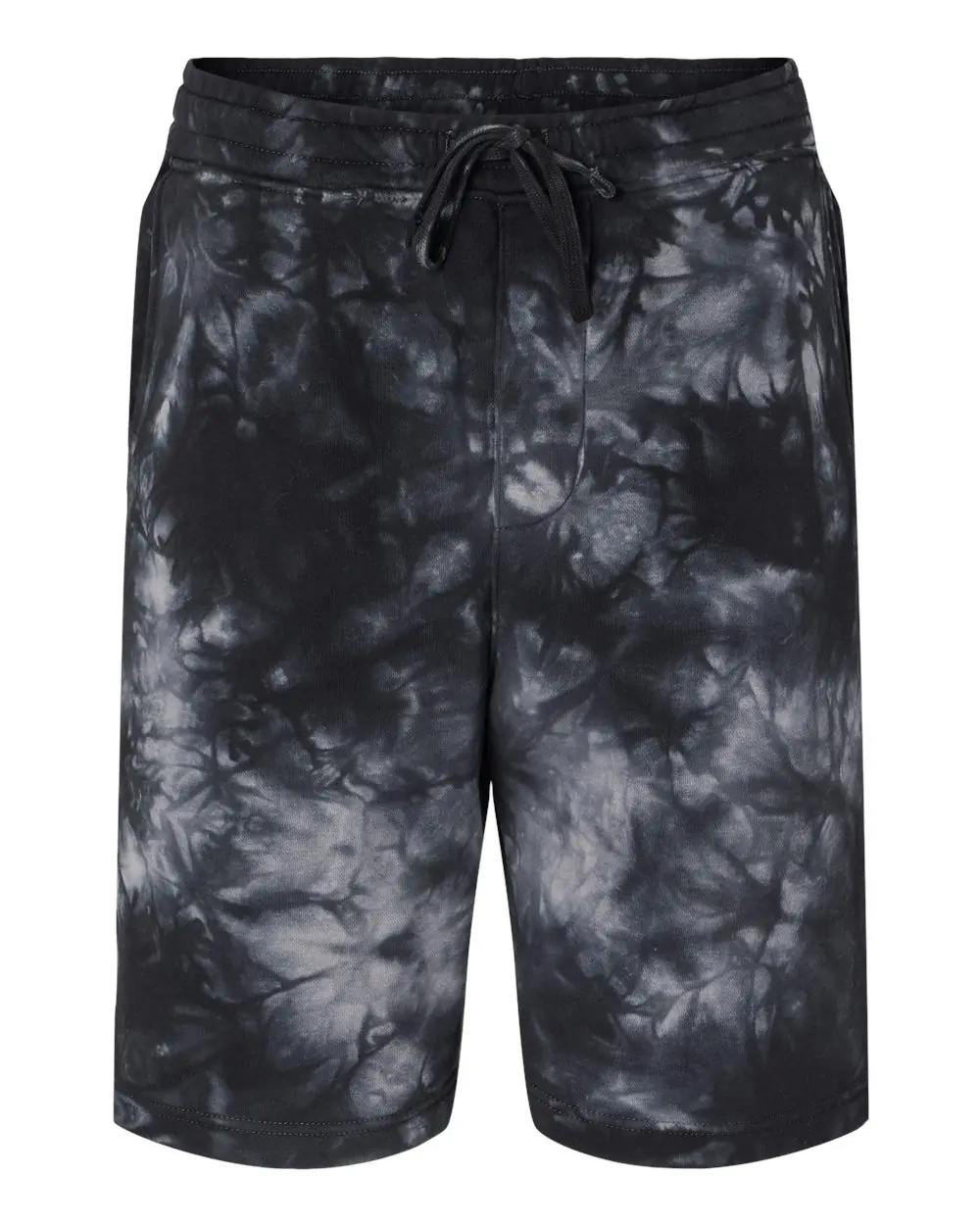 Independent Trading Co. Unisex Tie-Dyed Fleece Shorts in Tie Dye Black