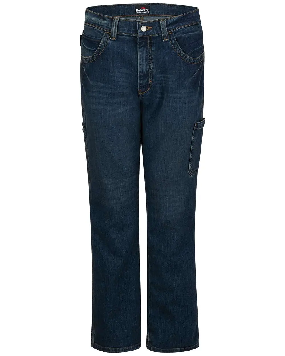 Bulwark Men's Stretch Denim Dungaree Jeans - Odd Sizes in Sanded Denim - 30I