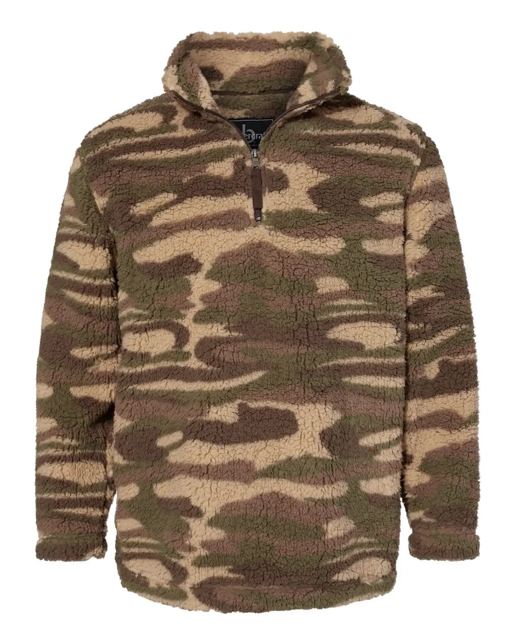 Boxercraft Unisex Sherpa Fleece Quarter-Zip Pullover in Desert Camo