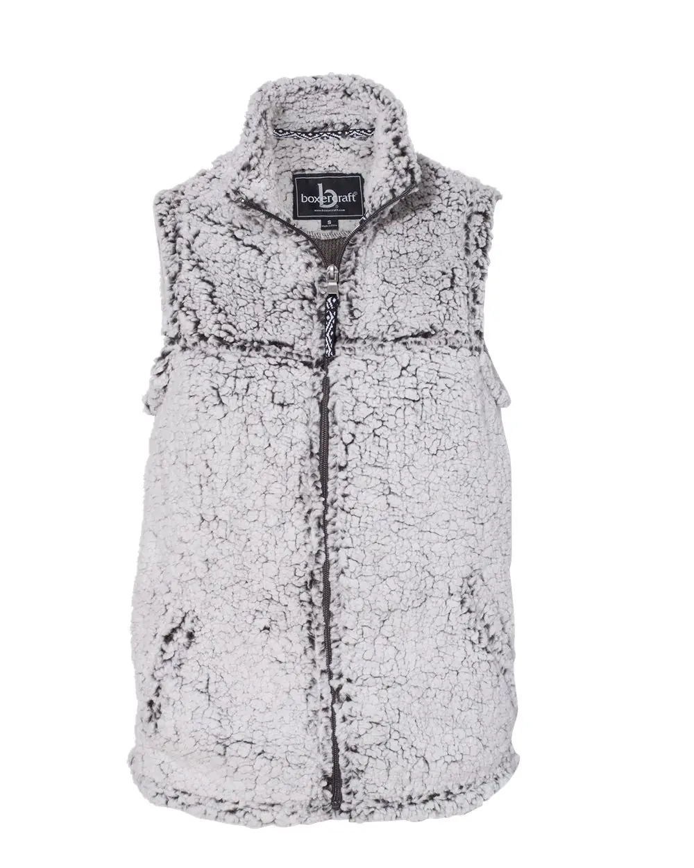 Boxercraft Women’s Sherpa Full-Zip Vest in Frosty Grey