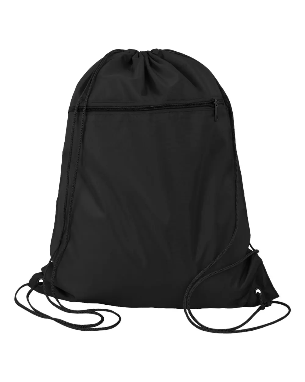 Q-Tees Polyester Cinchpack in Black