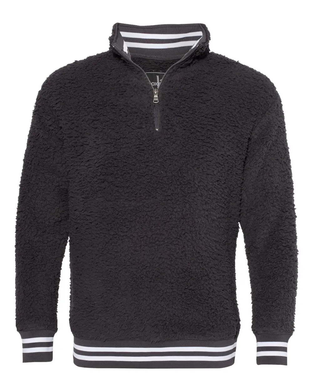 Boxercraft Unisex Varsity Sherpa Quarter-Zip Pullover in Charcoal
