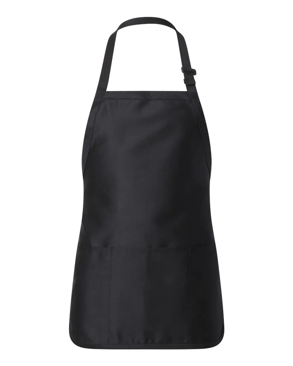 Q-Tees Full-Length Apron with Pouch Pocket in Black