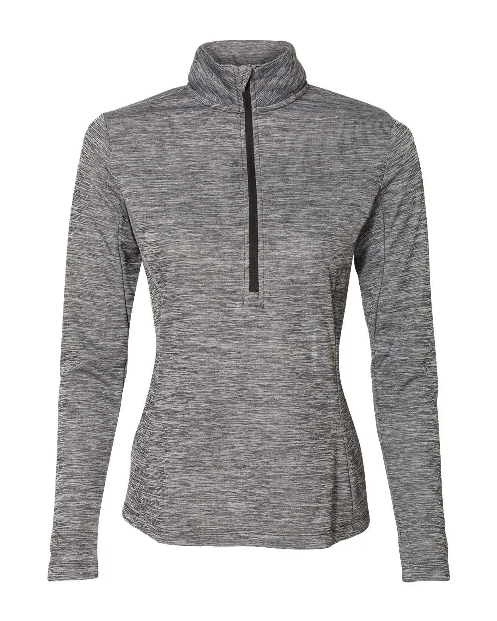 Russell Athletic Women's Striated Quarter-Zip Pullover in Black