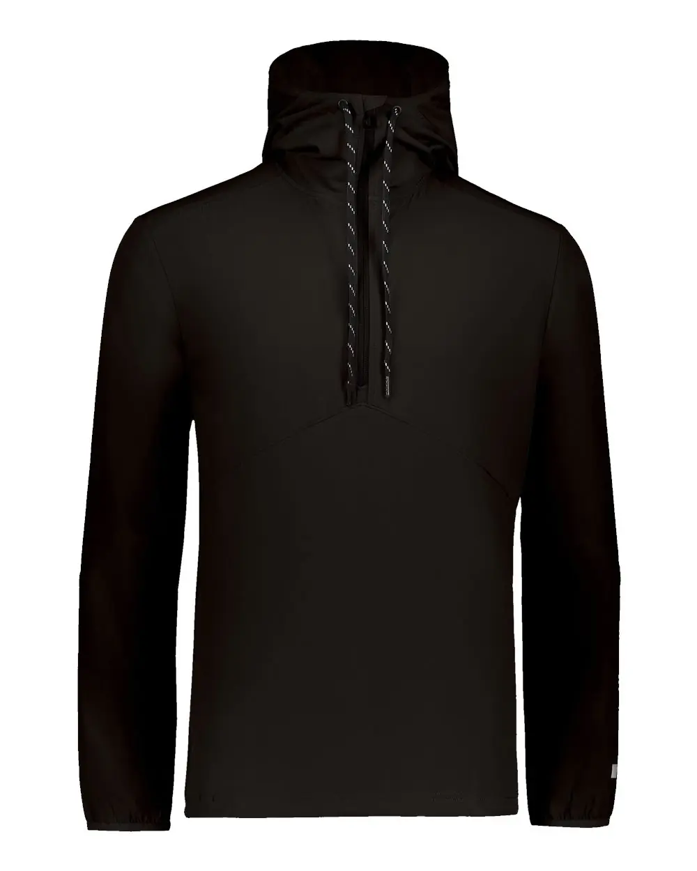 Russell Athletic Unisex Legend Hooded Quarter-Zip Pullover in Black