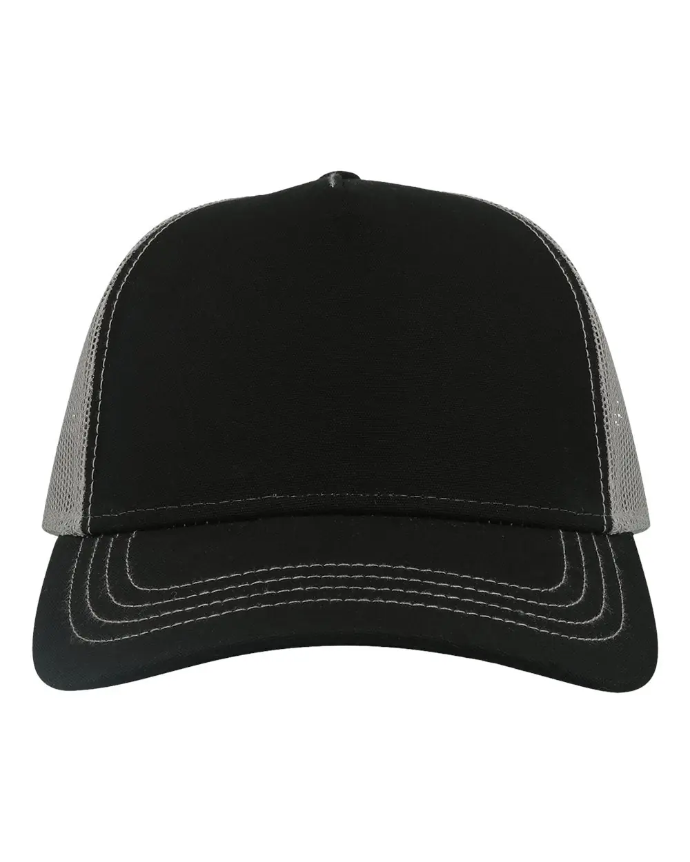 Atlantis Headwear Sustainable Canvas Cap in Black/ Grey
