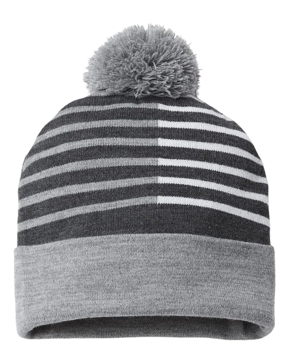 CAP AMERICA USA-Made Half Color Beanie in Heather/ White