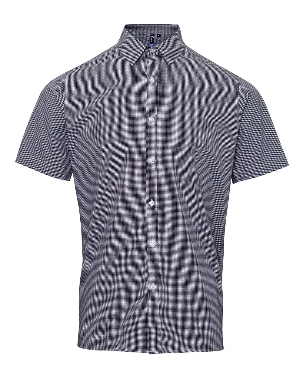 Artisan Collection by Reprime Men's Microcheck Gingham Cotton Shirt in Black/ White