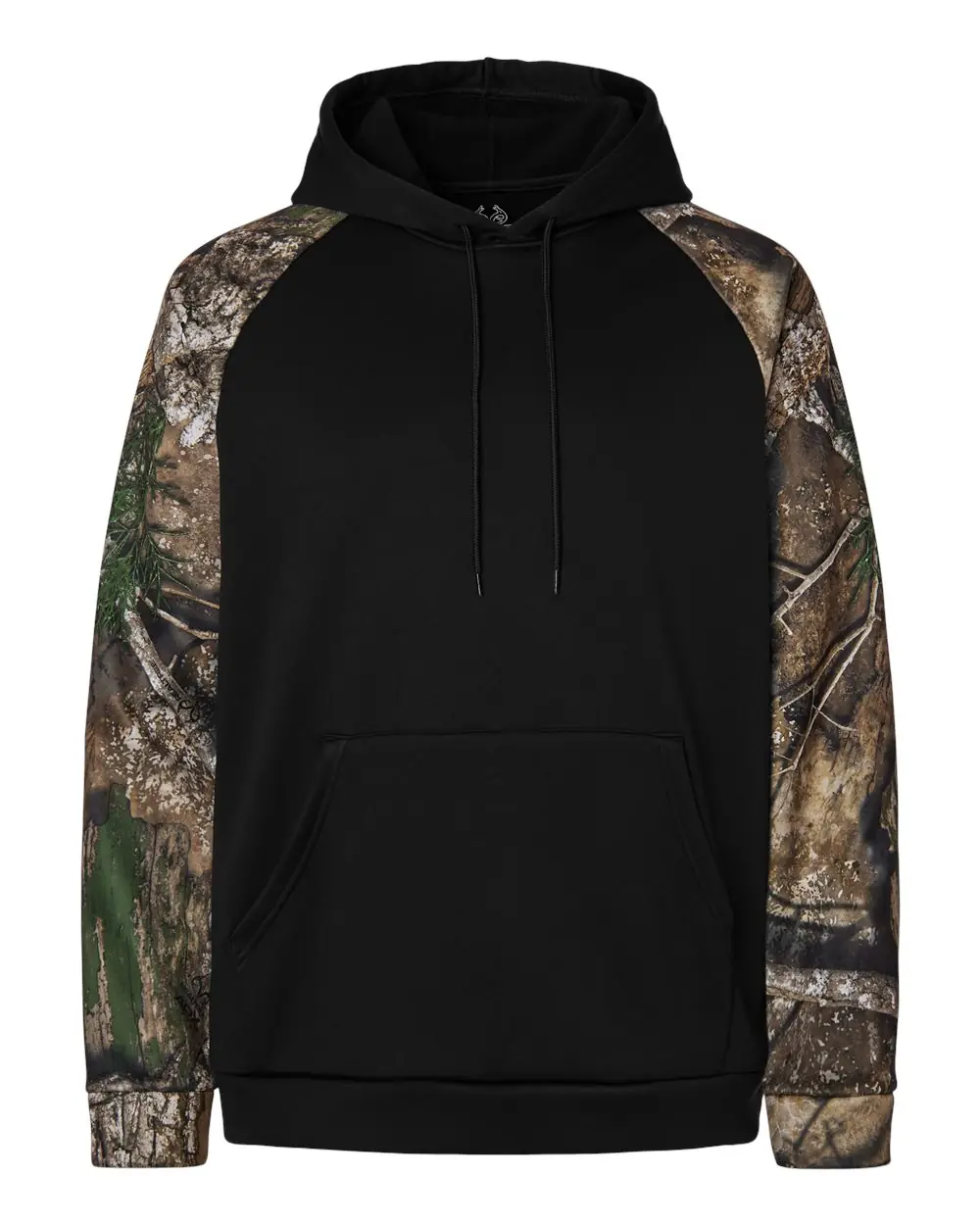 RealTree Unisex Realtree® Performance Colorblocked Hooded Sweatshirt in Camo/ Black