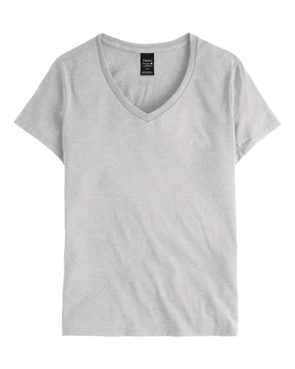 Hanes Women's Perfect-T V-Neck T-Shirt in Ash
