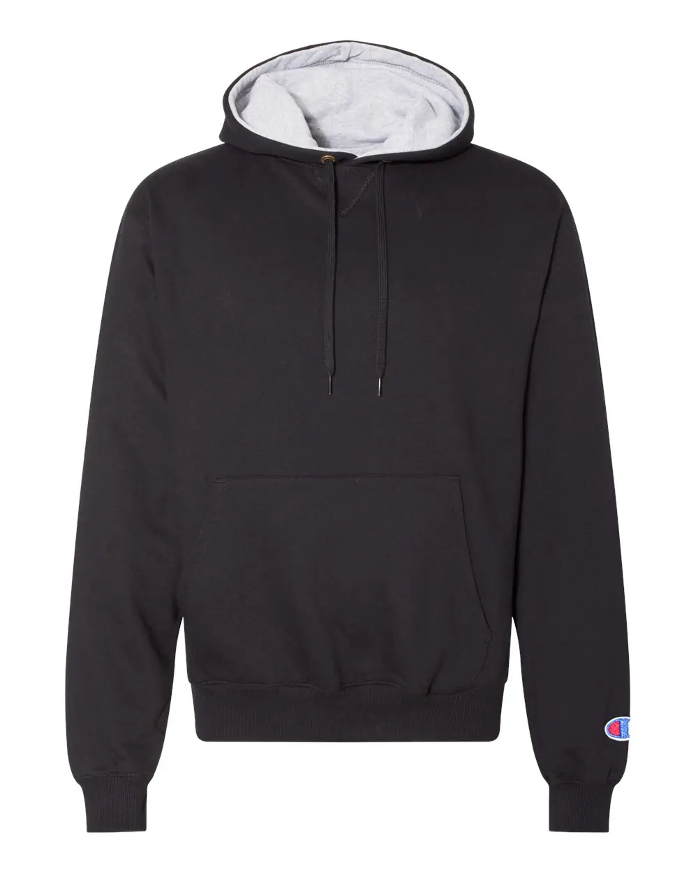 Champion Unisex Cotton Max Hooded Sweatshirt in Black