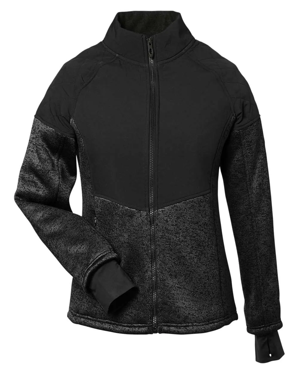 Spyder Women's Passage Sweater Jacket in Black Powder/ Black