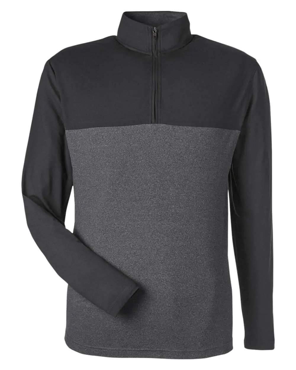 Spyder Men's Spyre Flex Colorblock Quarter-Zip Pullover in Black/ Black Frost