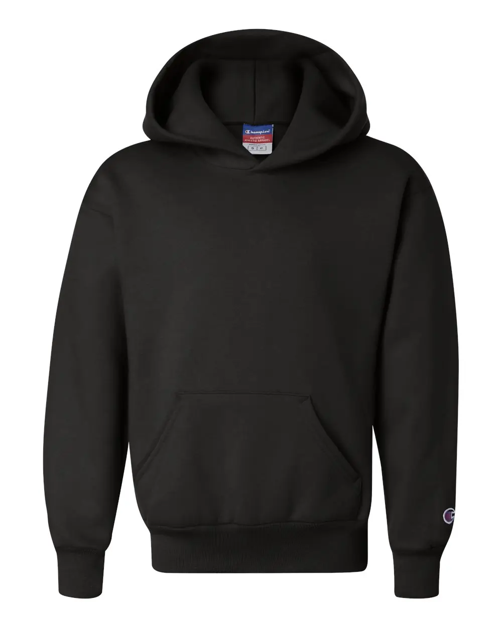 Champion Youth Powerblend® Hooded Sweatshirt in Black