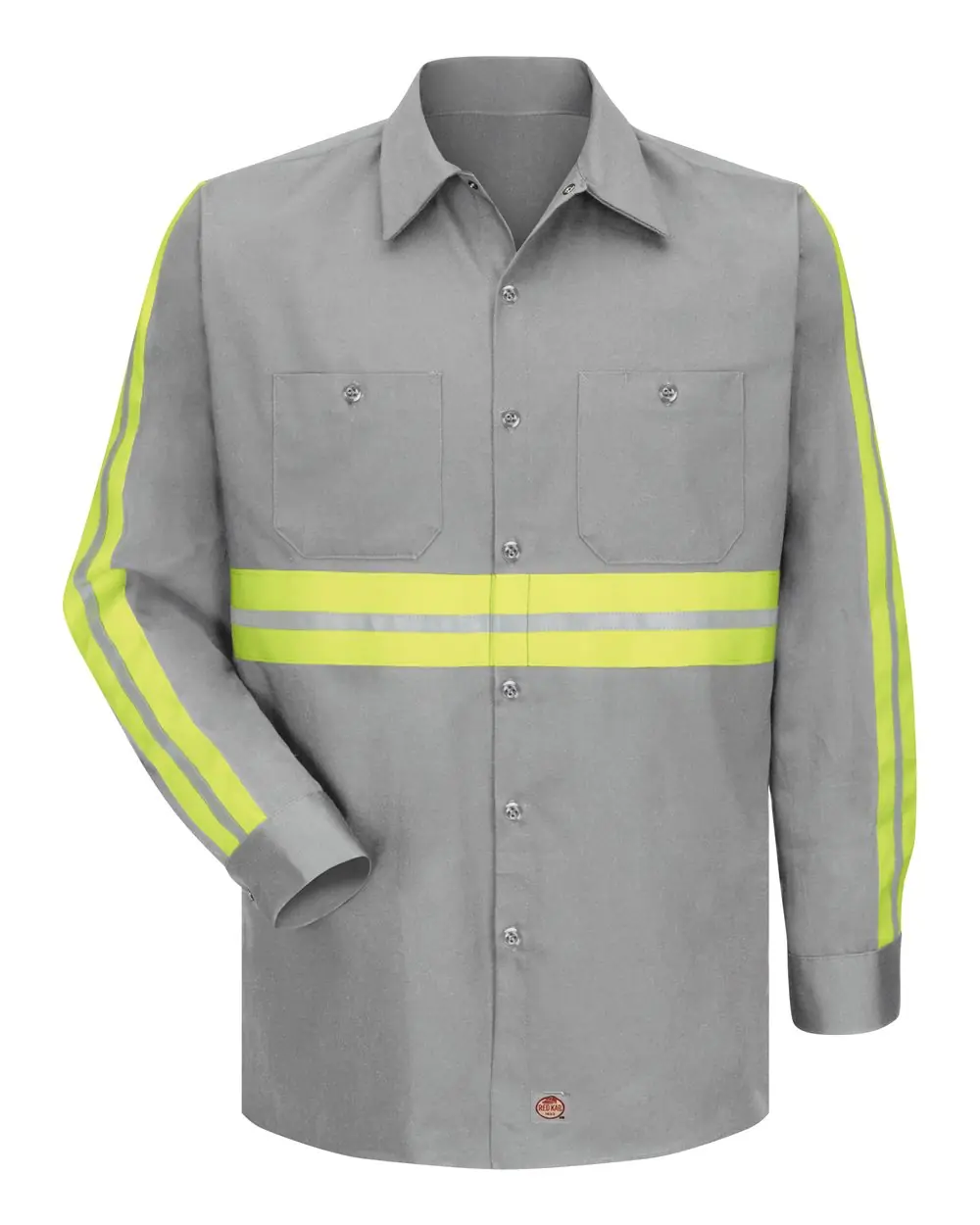 Red Kap Men's Tall Enhanced Visibility Long Sleeve Cotton Work Shirt