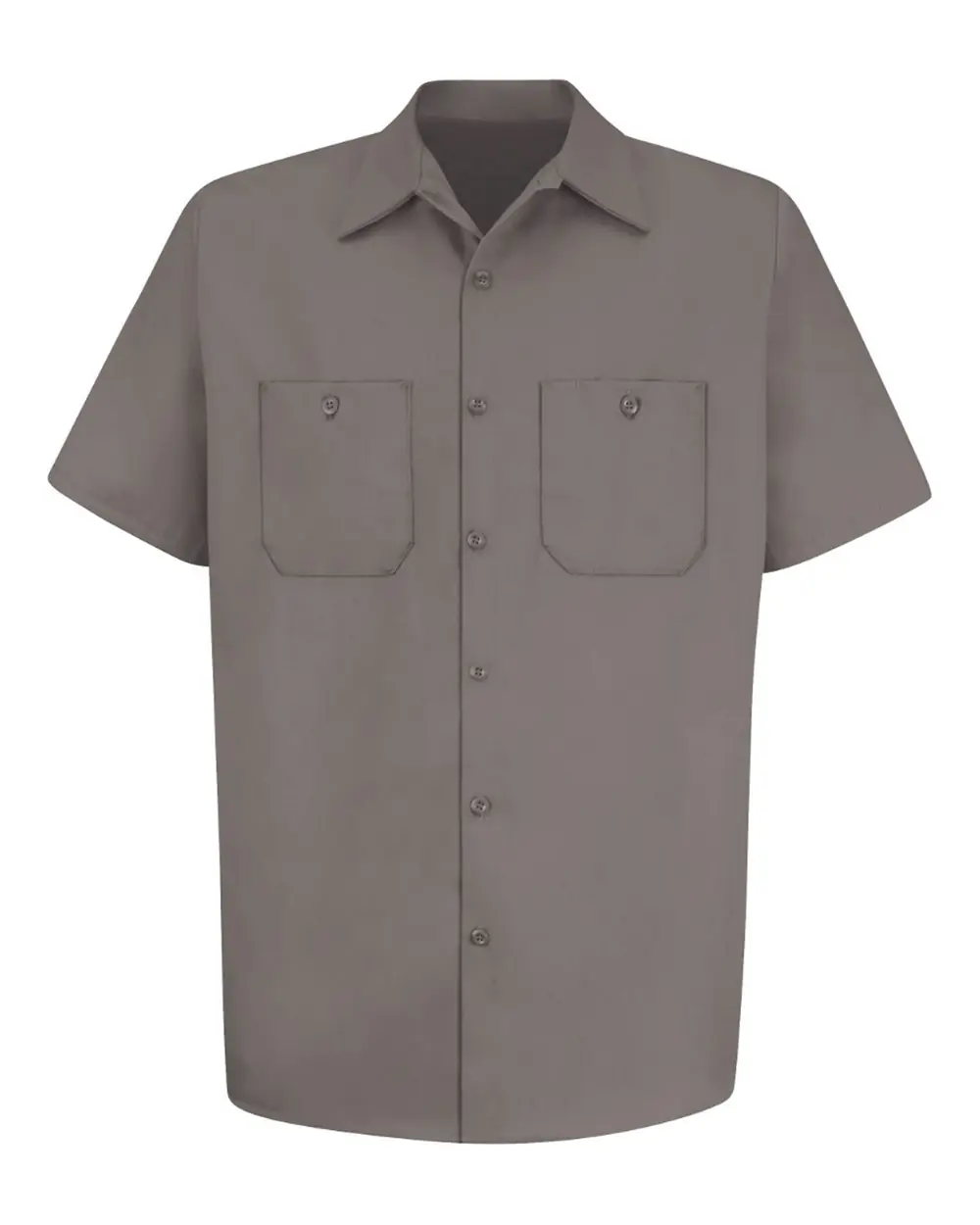 Red Kap Men's Tall Cotton Short Sleeve Uniform Shirt in Graphite Grey