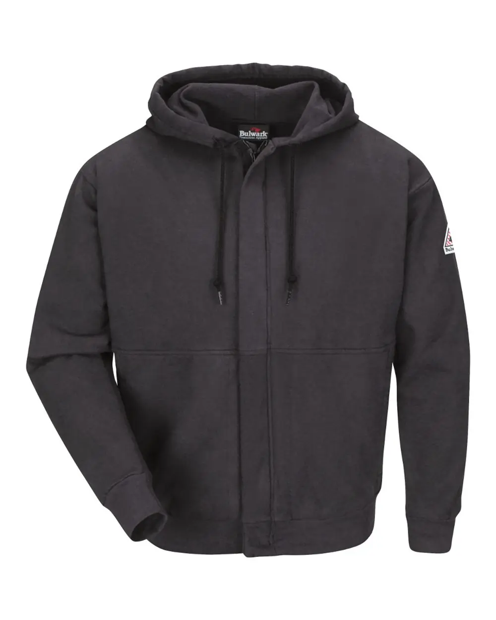 Bulwark Men's Zip-Front Hooded Sweatshirt in Charcoal
