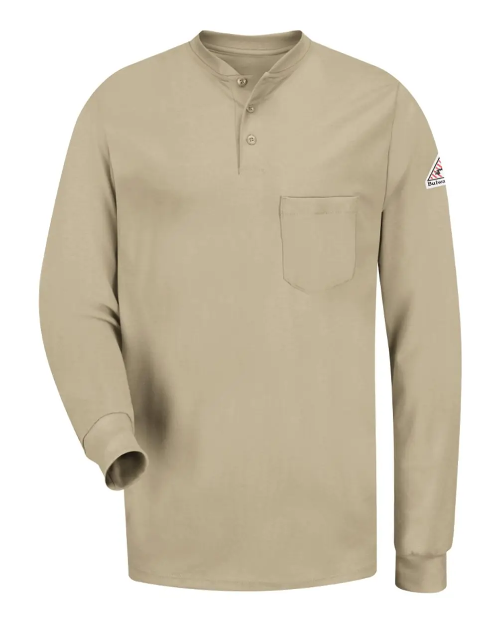 Bulwark Men's Tall Long Sleeve Tagless Henley Shirt