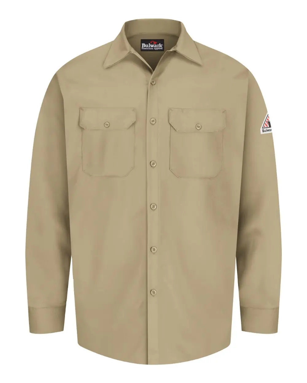 Bulwark Men's Tall Flame Resistant Excel Work Shirt in Khaki