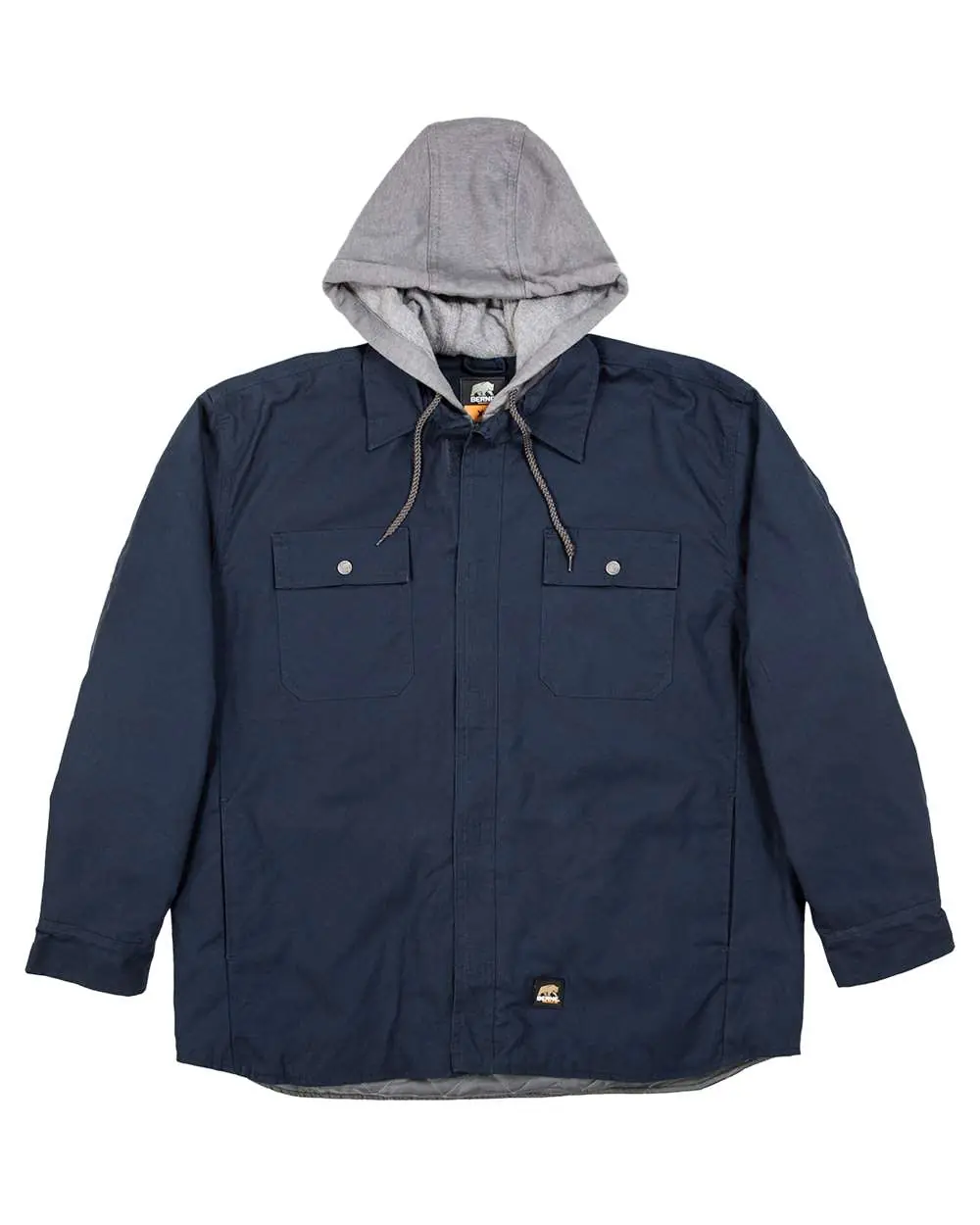 Berne Apparel Men's Throttle Hooded Shirt Jacket in Navy
