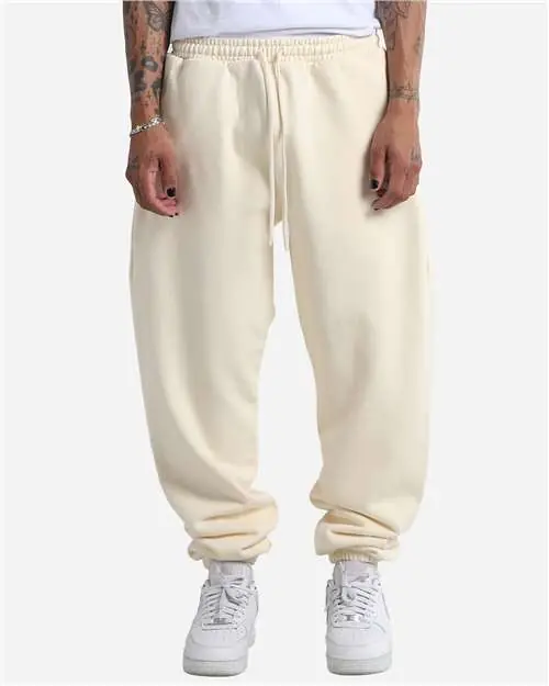 Shaka Wear Unisex Max Heavy Fleece Garment-Dyed Sweatpants in Cream