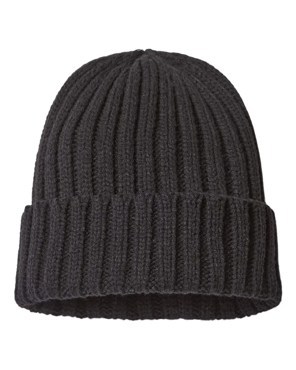 Atlantis Headwear Sustainable Cable Knit Cuffed Beanie in Black