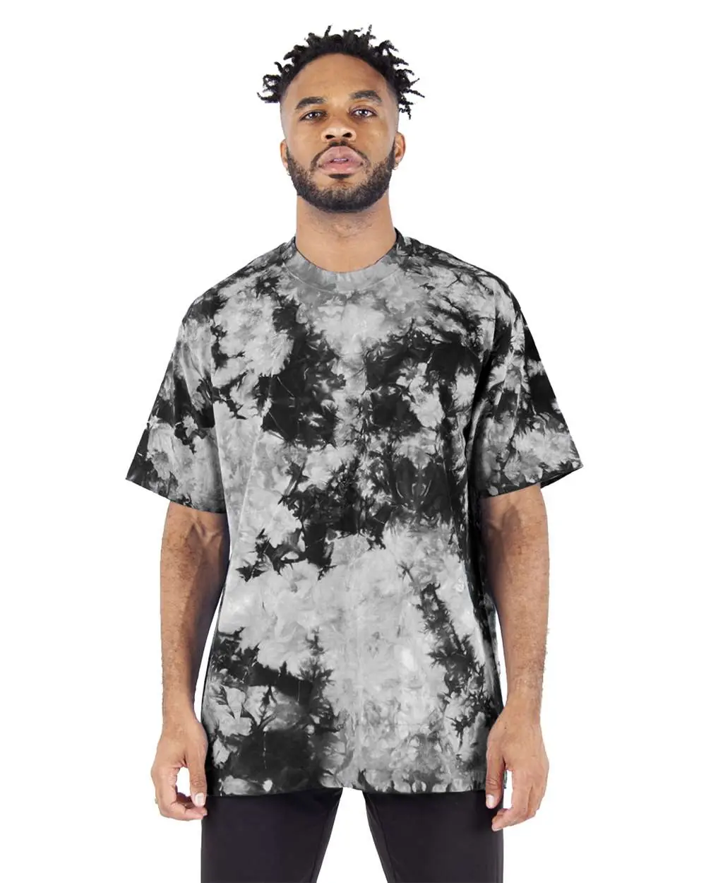 Shaka Wear Unisex Max Heavyweight Tie-Dyed T-Shirt in Black/ White