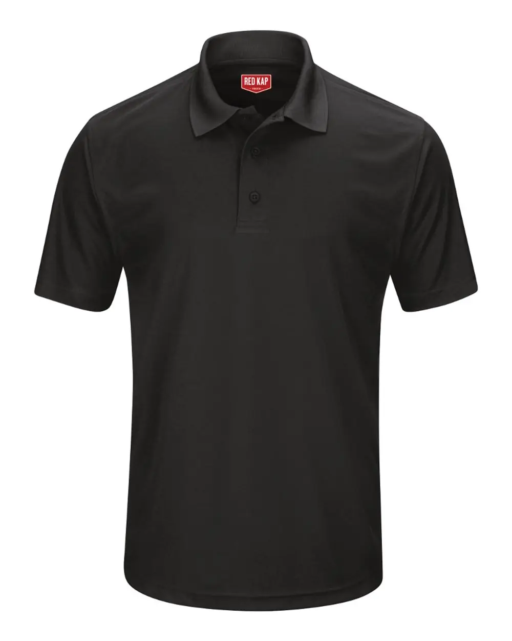 Red Kap Men's Short Sleeve Performance Knit Pocketless Core Polo in Black
