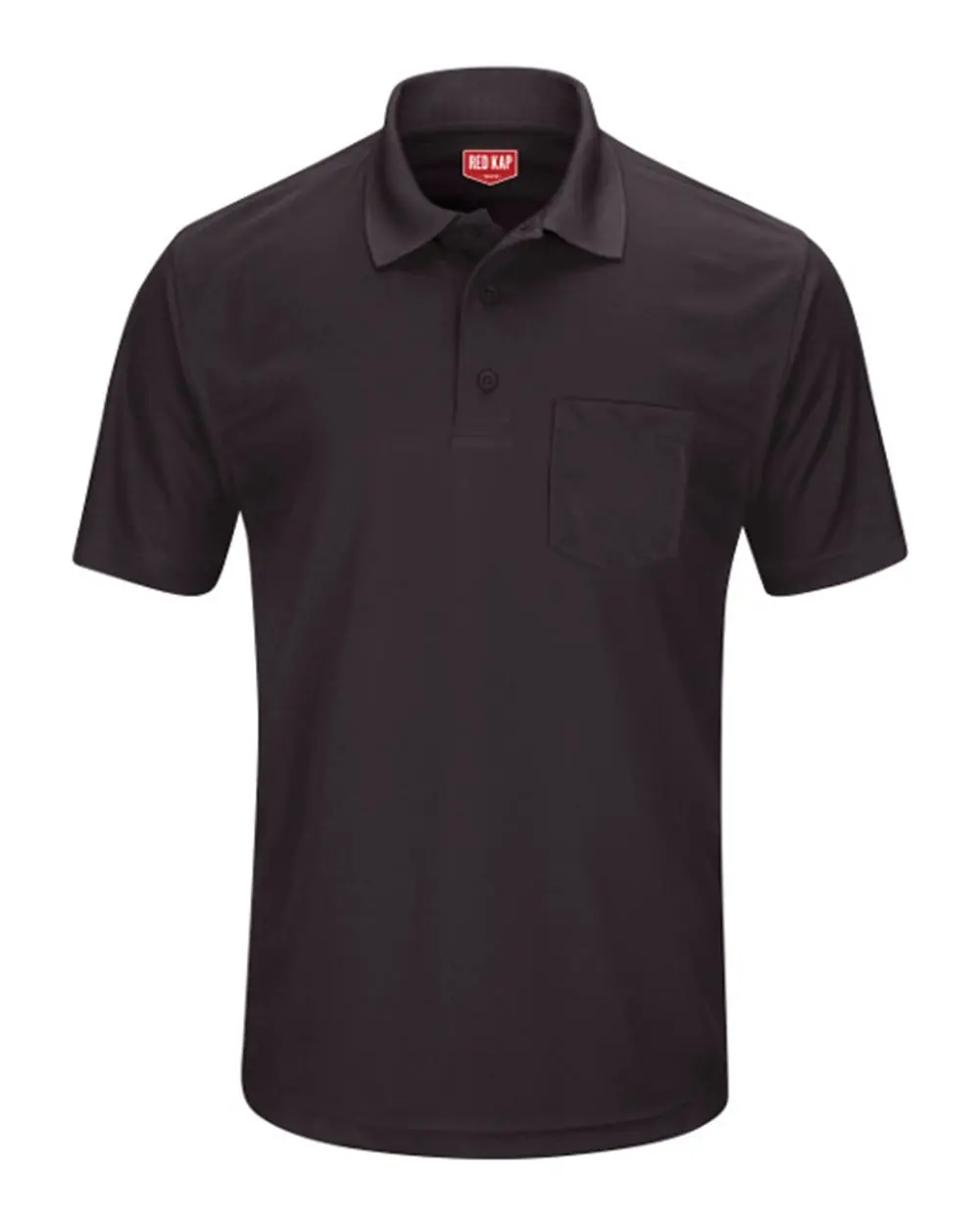 Red Kap Men's Performance Knit Pocket Polo in Black