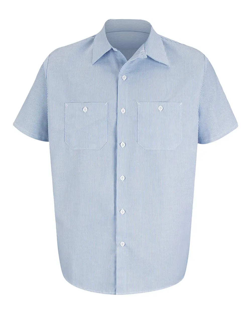 Red Kap Men's Tall Industrial Stripe Work Shirt in Blue/ White Stripe