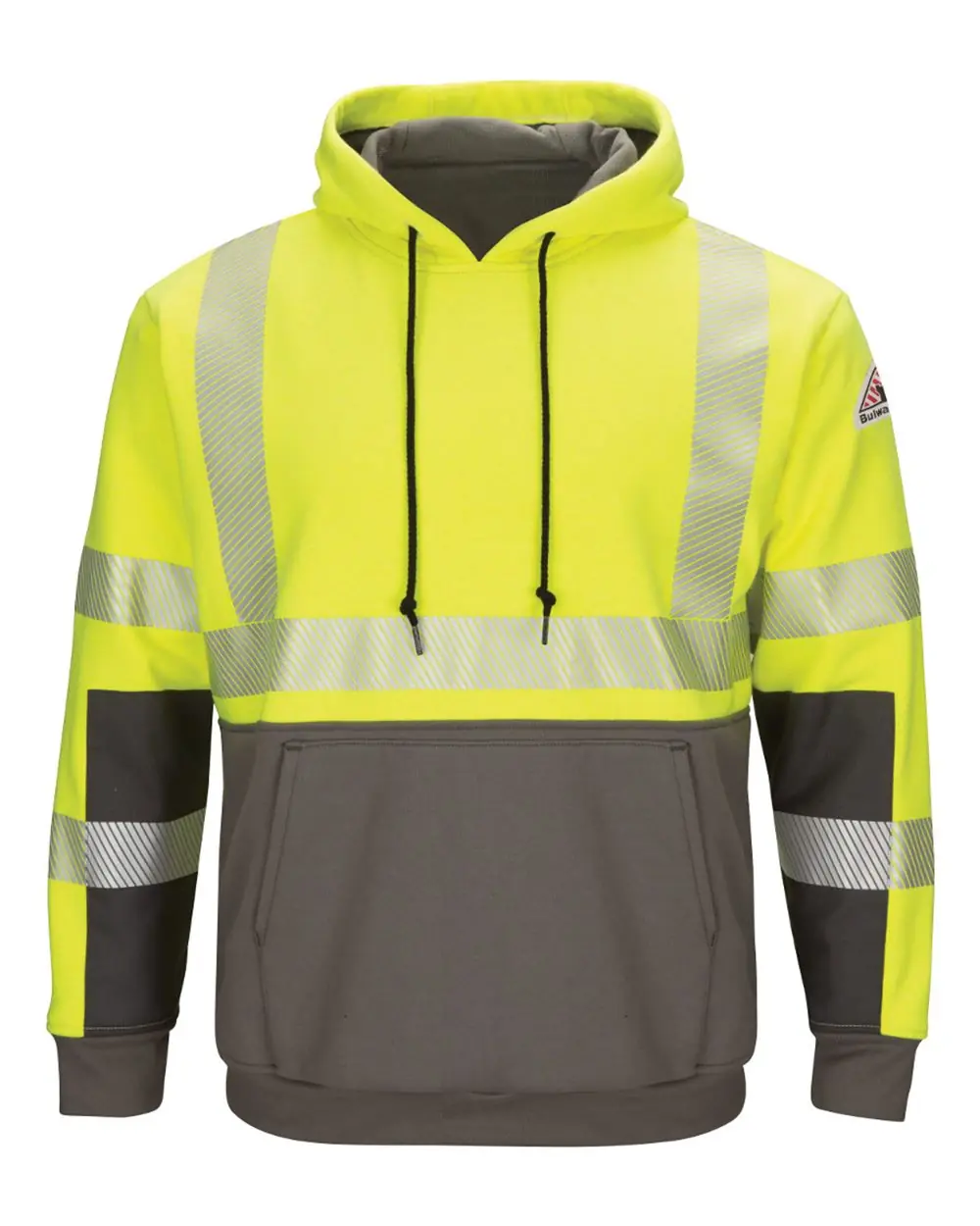 Bulwark Men's Tall Hi-Visibility Color-Blocked Hooded Sweatshirt
