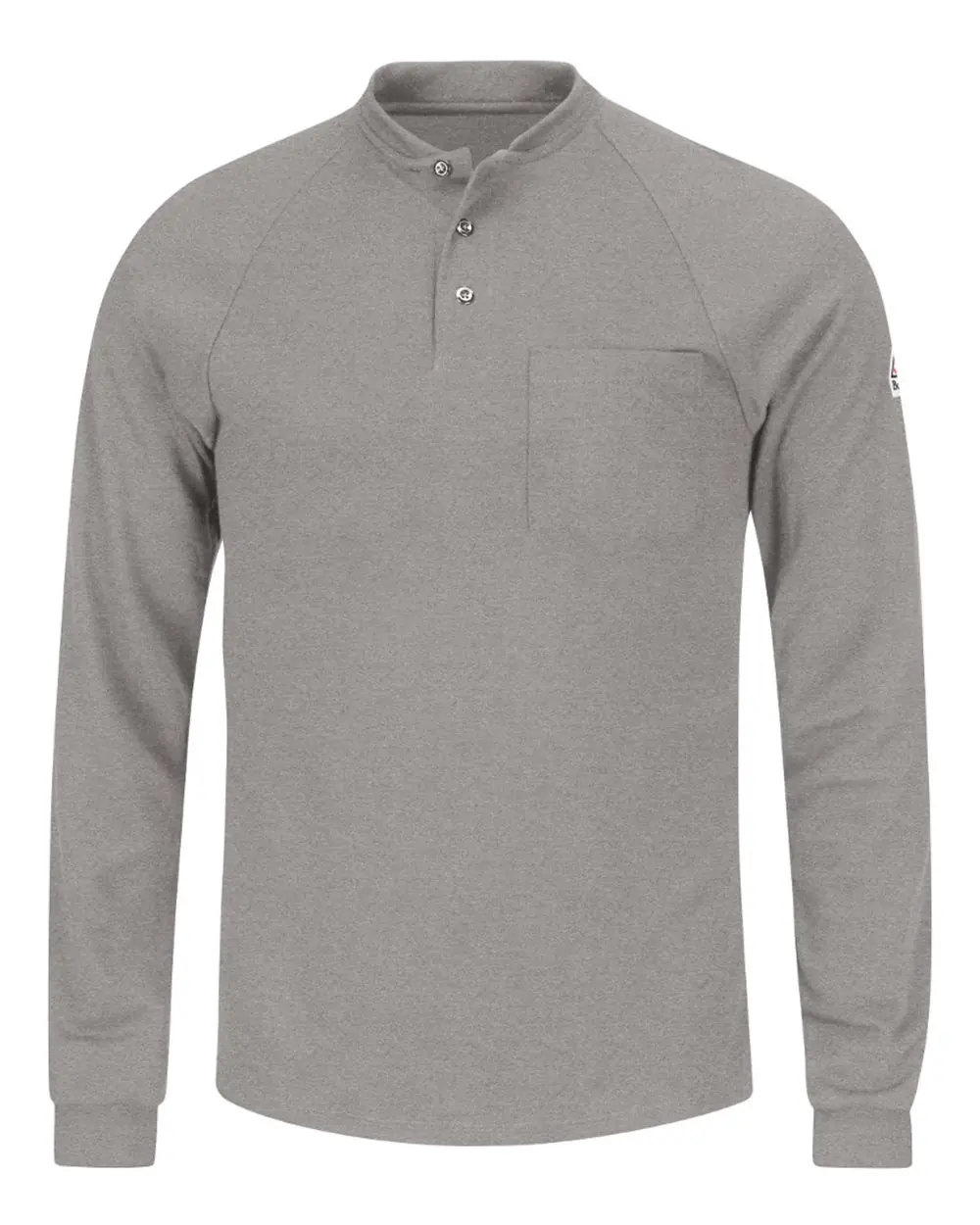 Bulwark Men's Long Sleeve Henley Shirt- CoolTouch®2 in Grey