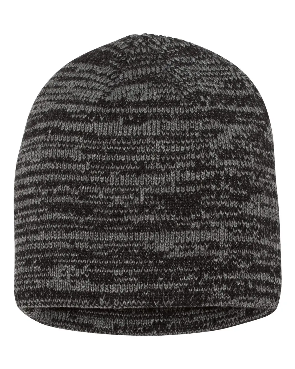 Sportsman 8" Marled Beanie in Black/ Dark Grey