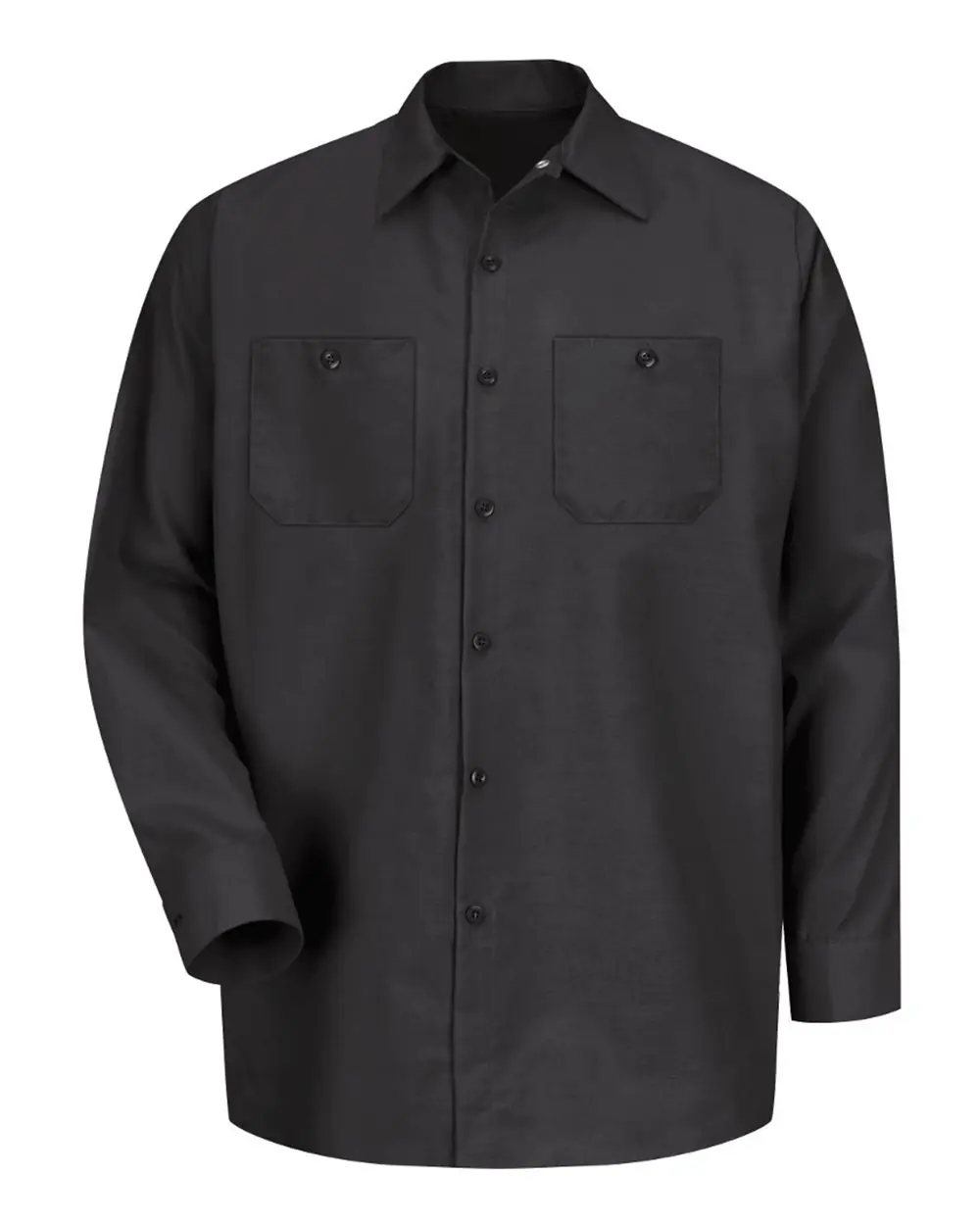 Red Kap Men's Tall Industrial Long Sleeve Work Shirt in Black
