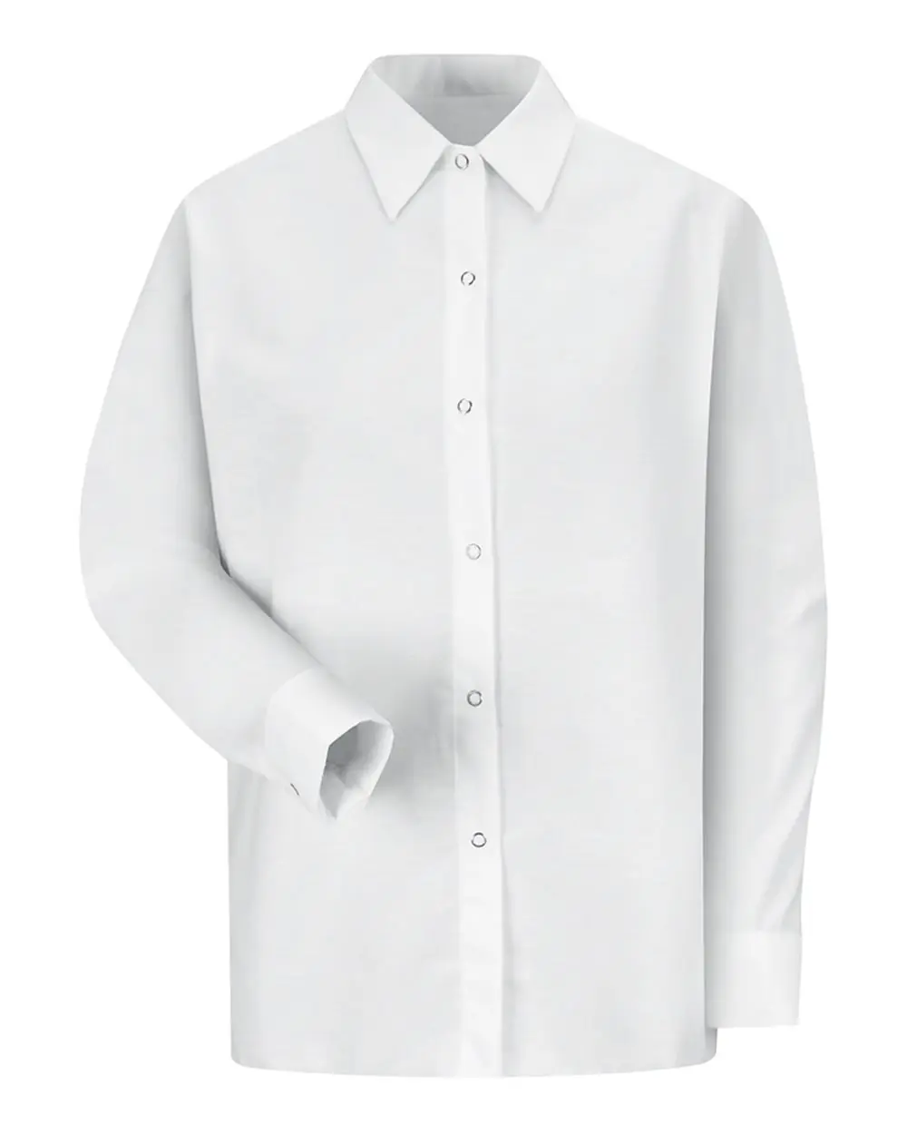 Red Kap Women's Long Sleeve Specialized Pocketless Poplin Work Shirt in White
