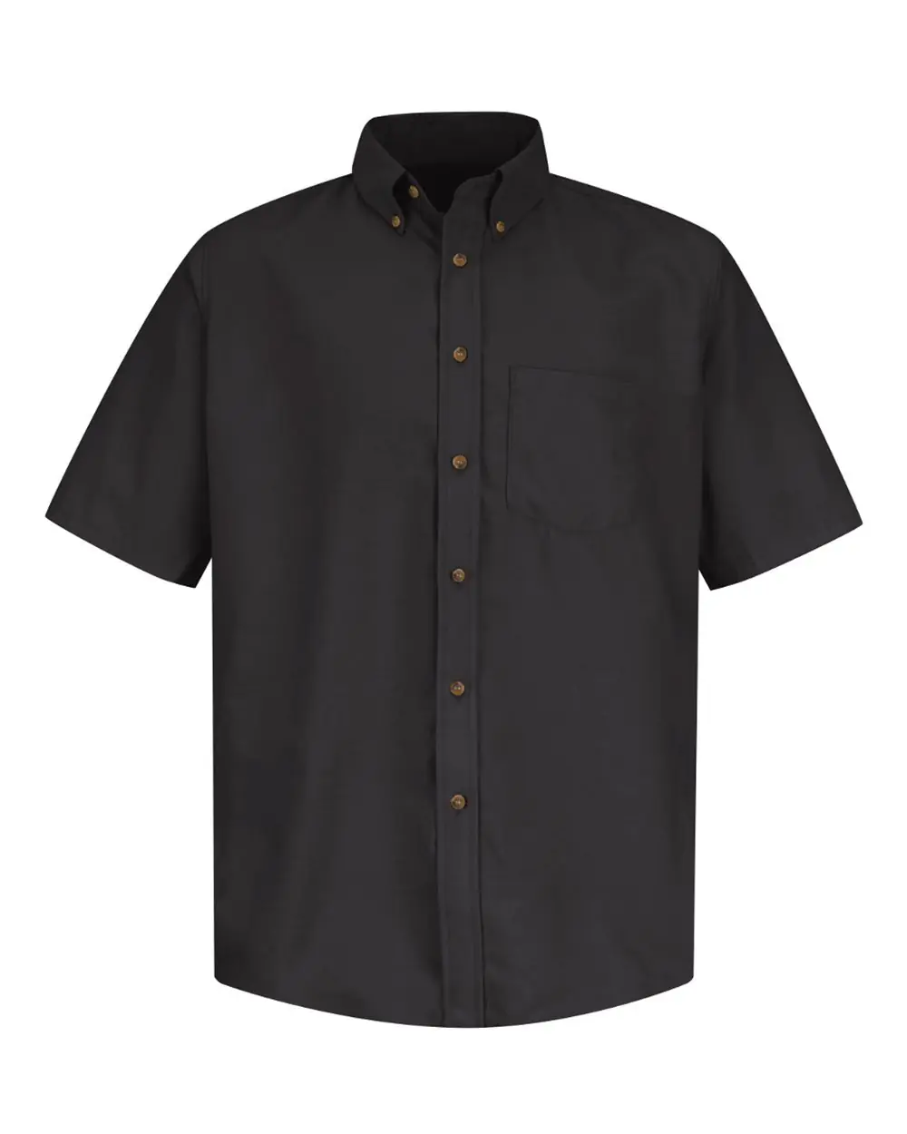 Red Kap Men's Poplin Short Sleeve Dress Shirt in Black