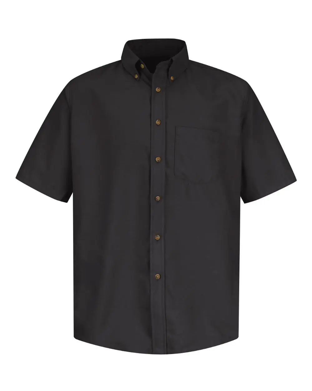 Red Kap Men's Tall Poplin Short Sleeve Dress Shirt in Black