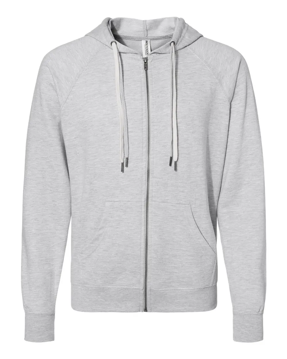 Independent Trading Co. Unisex Icon Lightweight Loopback Terry Full-Zip Hooded Sweatshirt in Athletic Heather