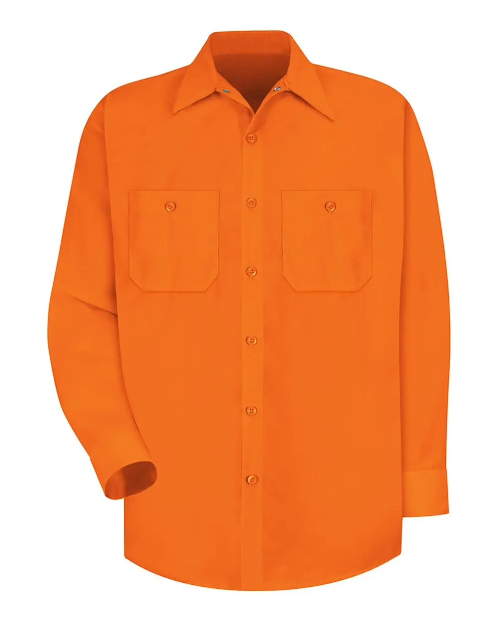 Red Kap Men's Enhanced Visibility Long Sleeve Work Shirt in For. Orange