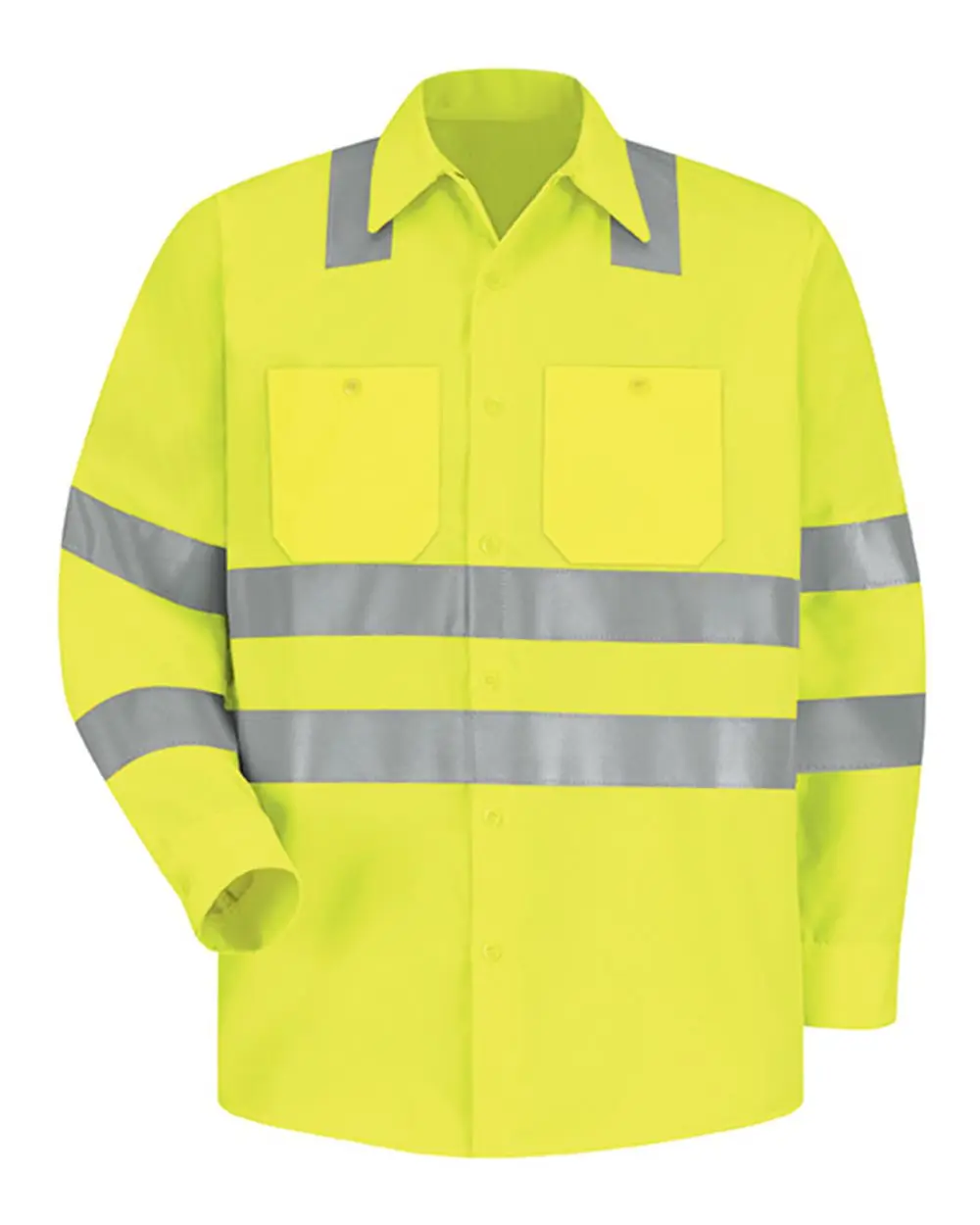 Red Kap Men's High Visibility Safety Long Sleeve Work Shirt