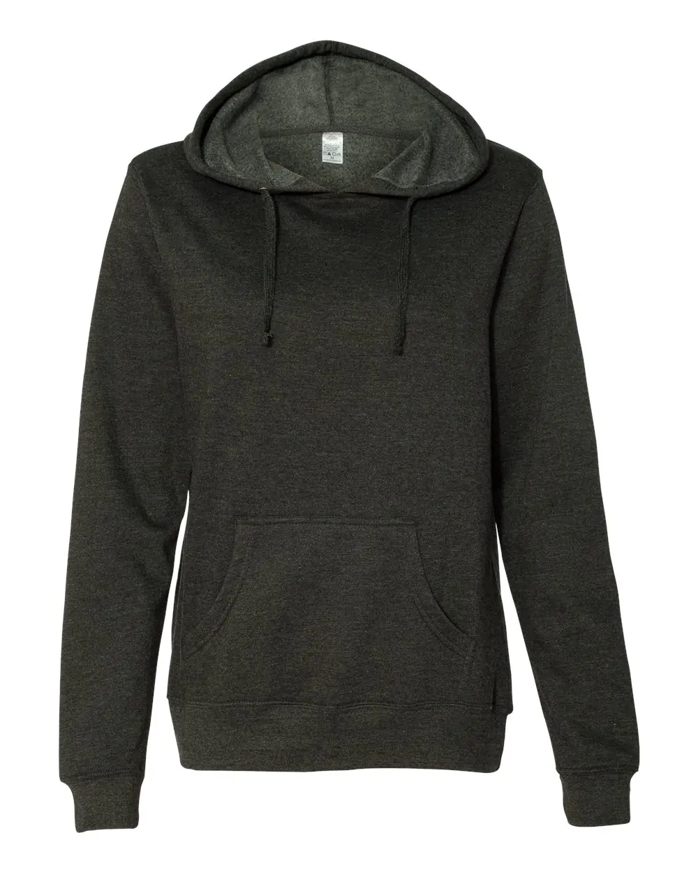 Independent Trading Co. Women's Junior Fit Heavenly Fleece Lightweight Hooded Sweatshirt in Charcoal Heather