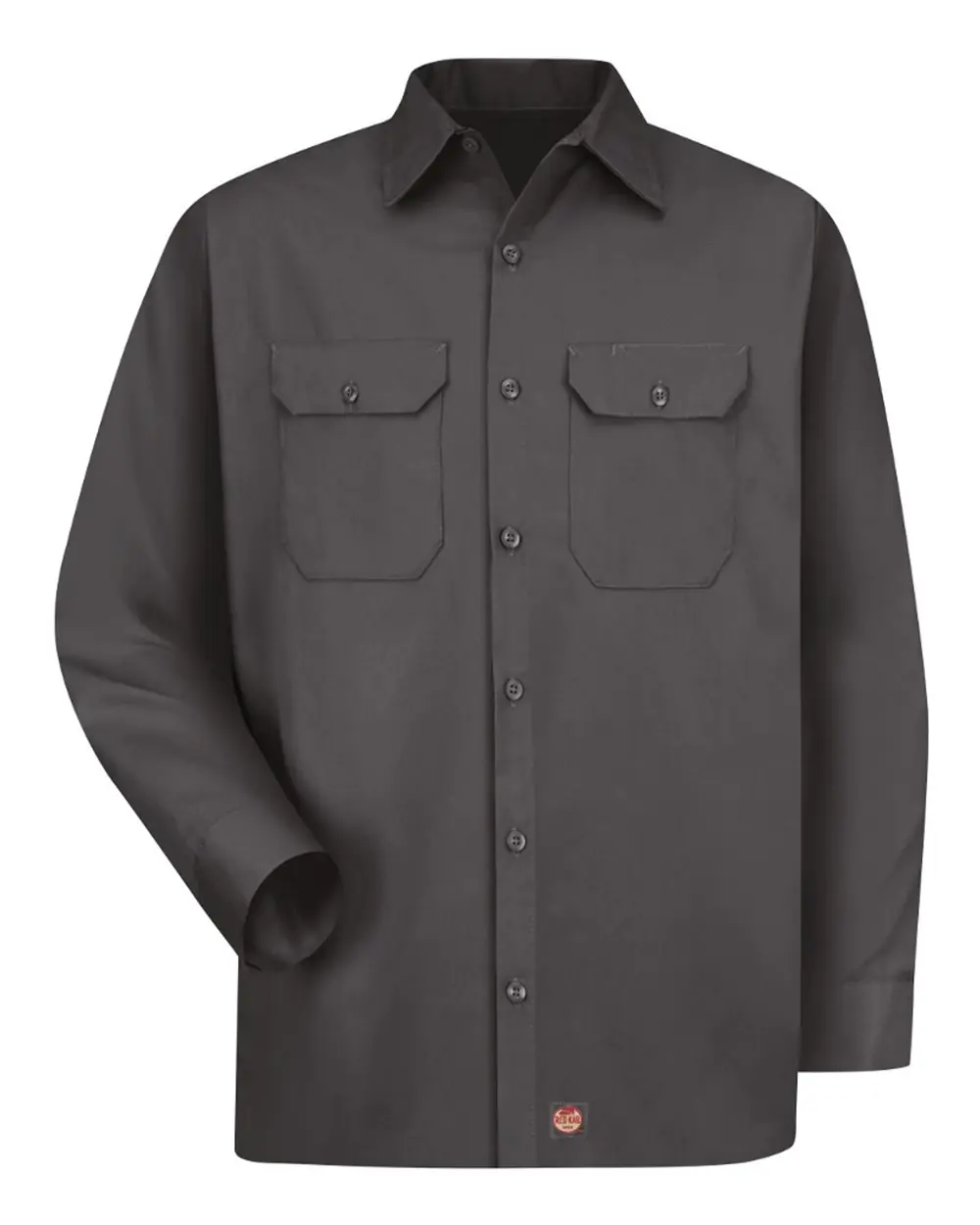 Red Kap Men's Tall Utility Long Sleeve Work Shirt in Charcoal