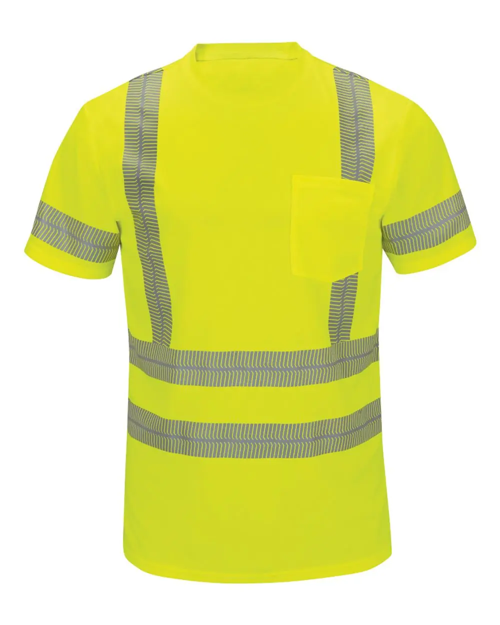Red Kap Men's High Visibility Short Sleeve T-Shirt in Fluorescent Yellow