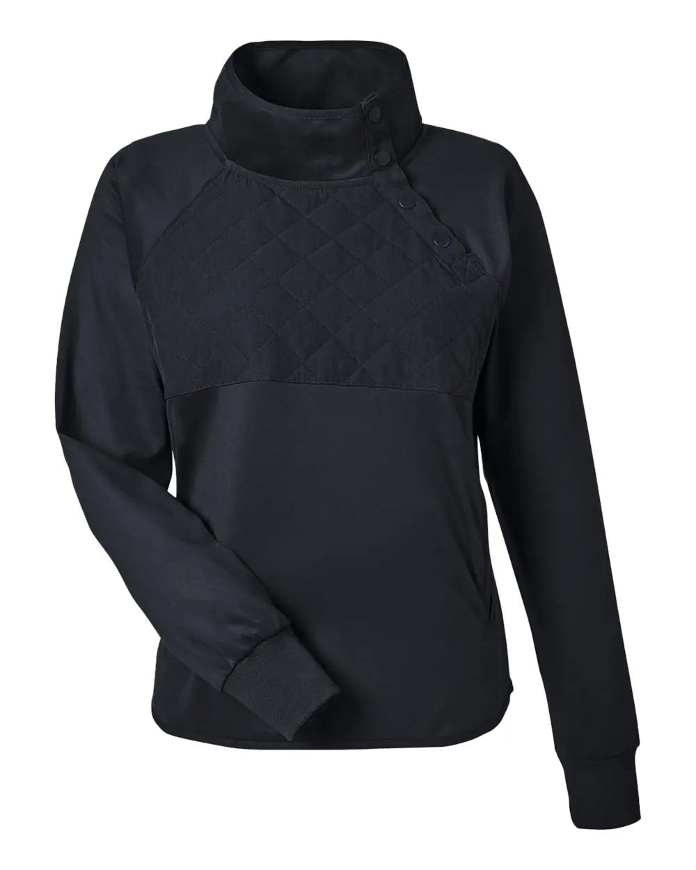 Swannies Women's Ellis Snap Neck Pullover in Black