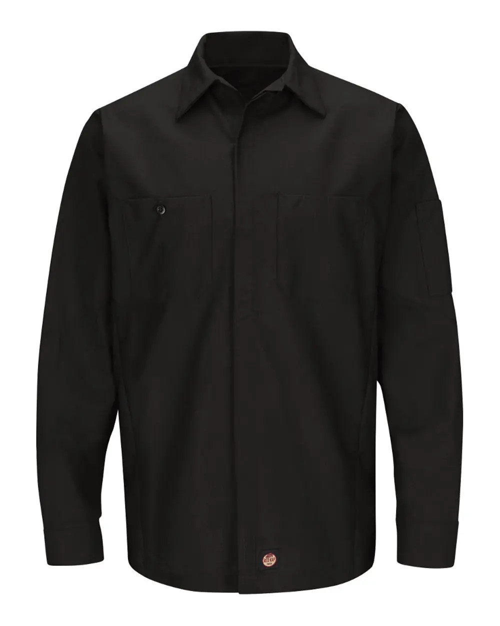 Red Kap Men's Long Sleeve Automotive Crew Shirt in Black