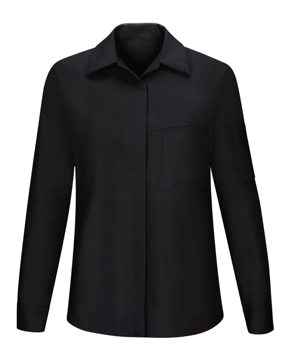 Red Kap Women's Performance Plus Long Sleeve Shop Shirt with Oilblok Technology in Black/ Charcoal