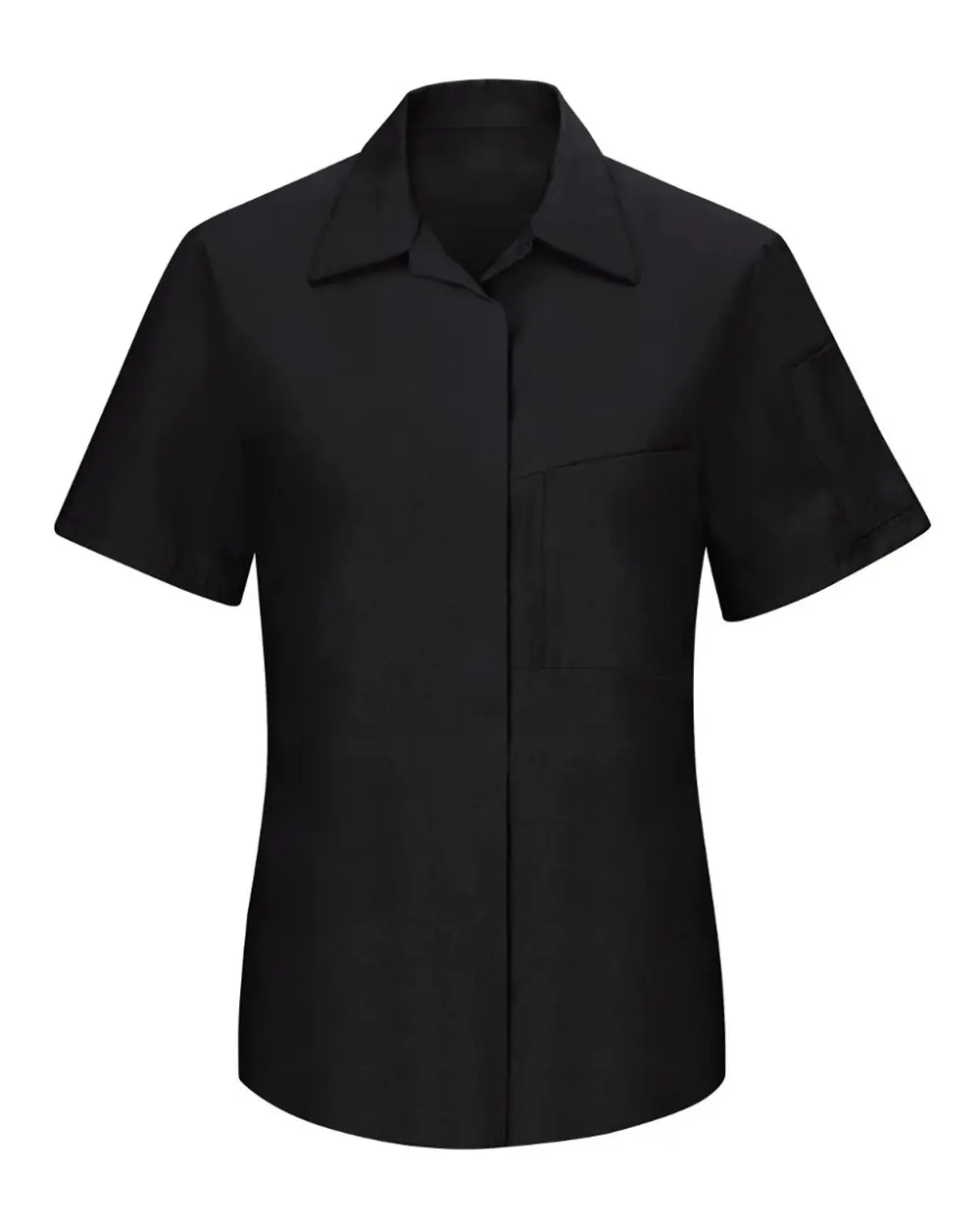 Red Kap Women's Performance Plus Short Sleeve Shop Shirt with Oilblok Technology in Black/ Charcoal
