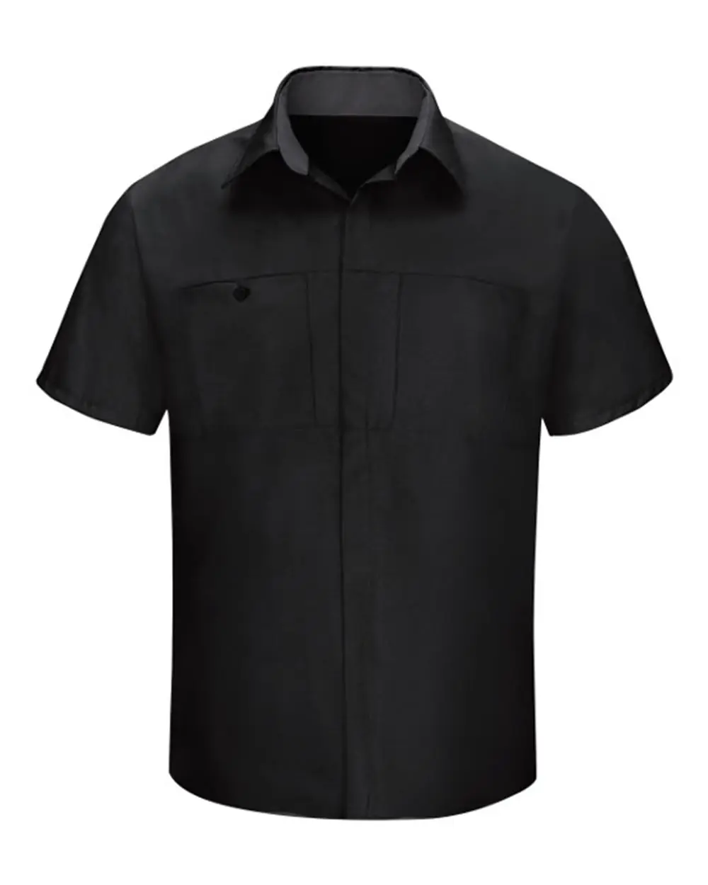 Red Kap Men's Tall Performance Plus Short Sleeve Shirt with Oilblok Technology in Black/ Charcoal