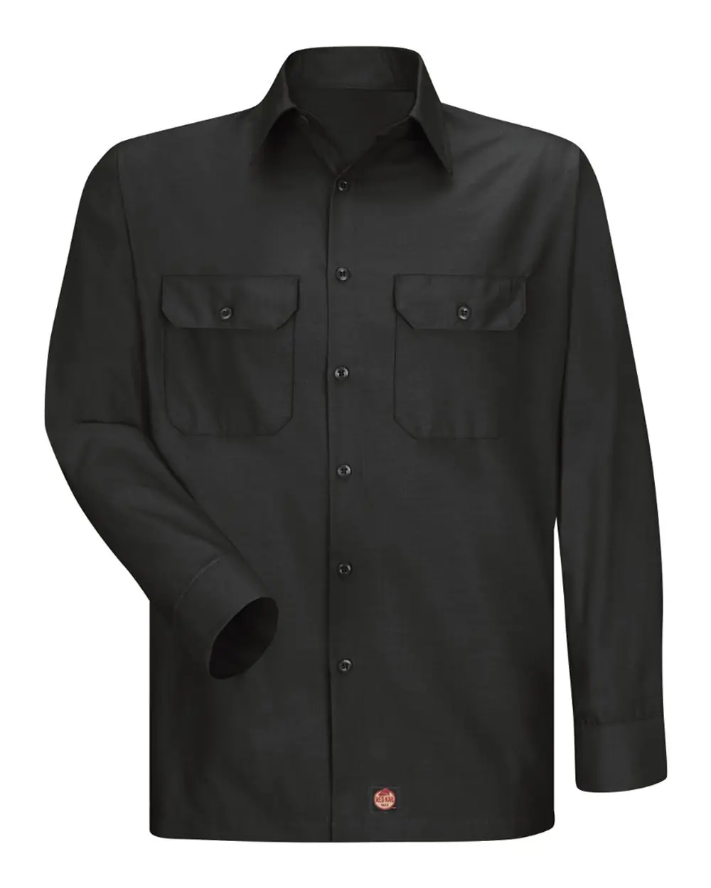 Red Kap Men's Ripstop Long Sleeve Shirt in Black