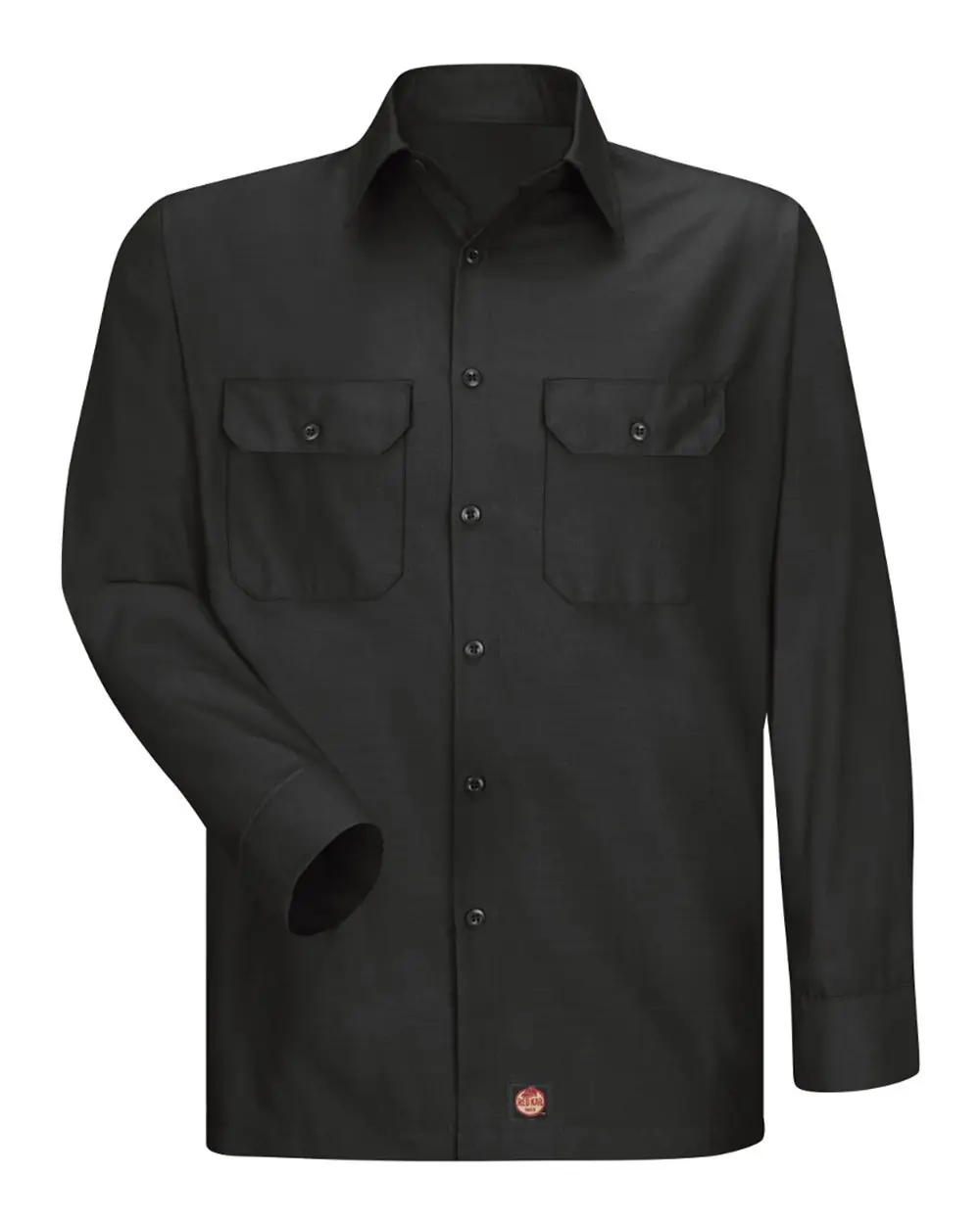 Red Kap Men's Tall Ripstop Long Sleeve Shirt in Black
